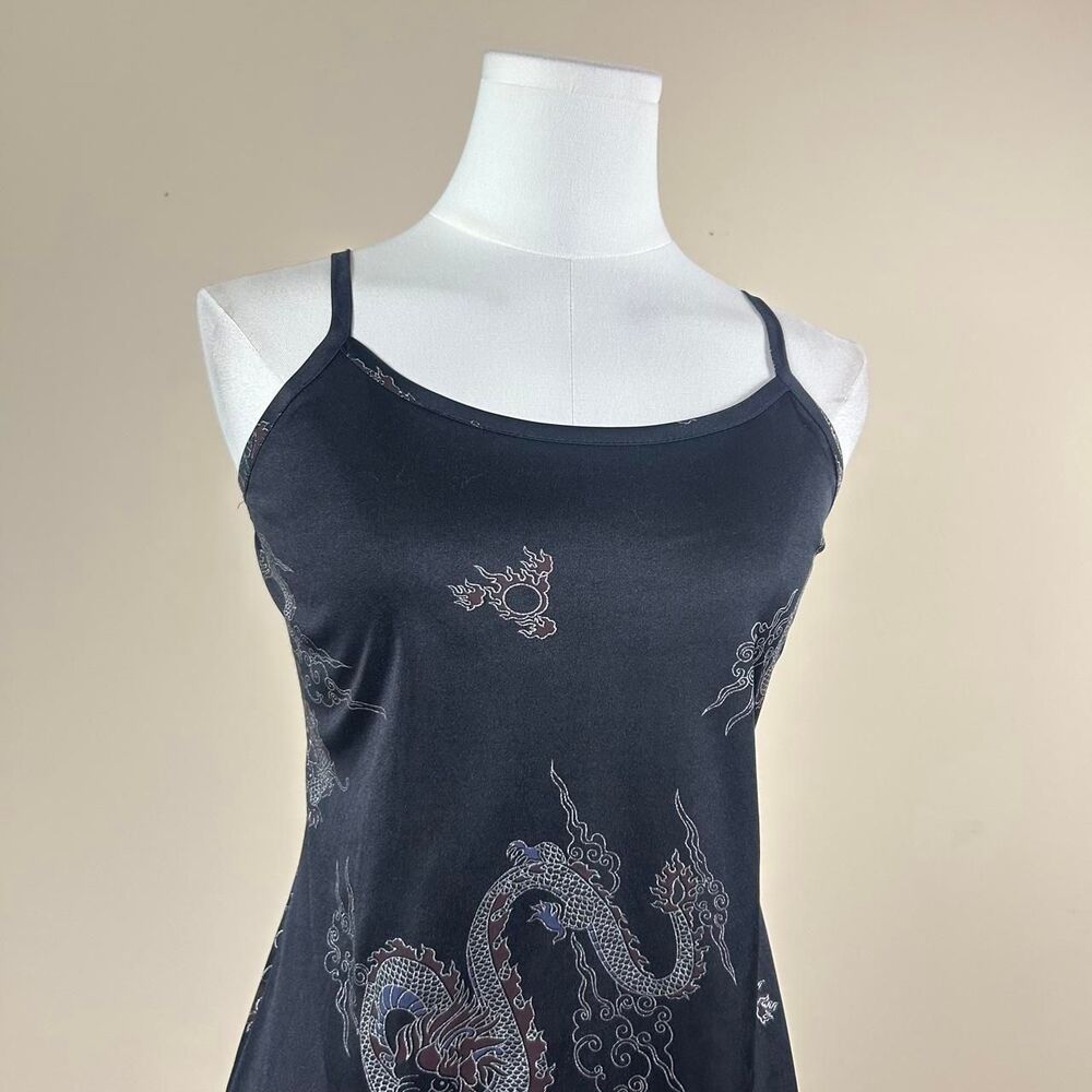 Hairspray 90s Dragon Shimmer Black Slip Dress - Picture 2 of 5